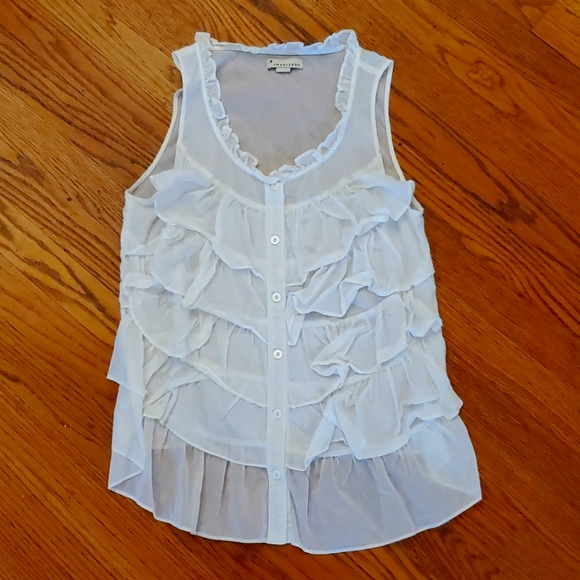 Forever 21 Tops - Floaty tiered ruffled white tank top, size medium